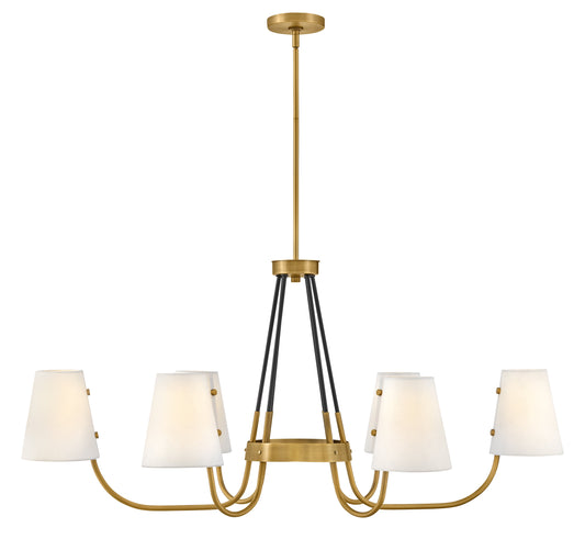 Aston Medium Six Light Linear In Light Brass Finish
