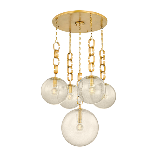 NESSA Chandelier In Vintage Brass Finish