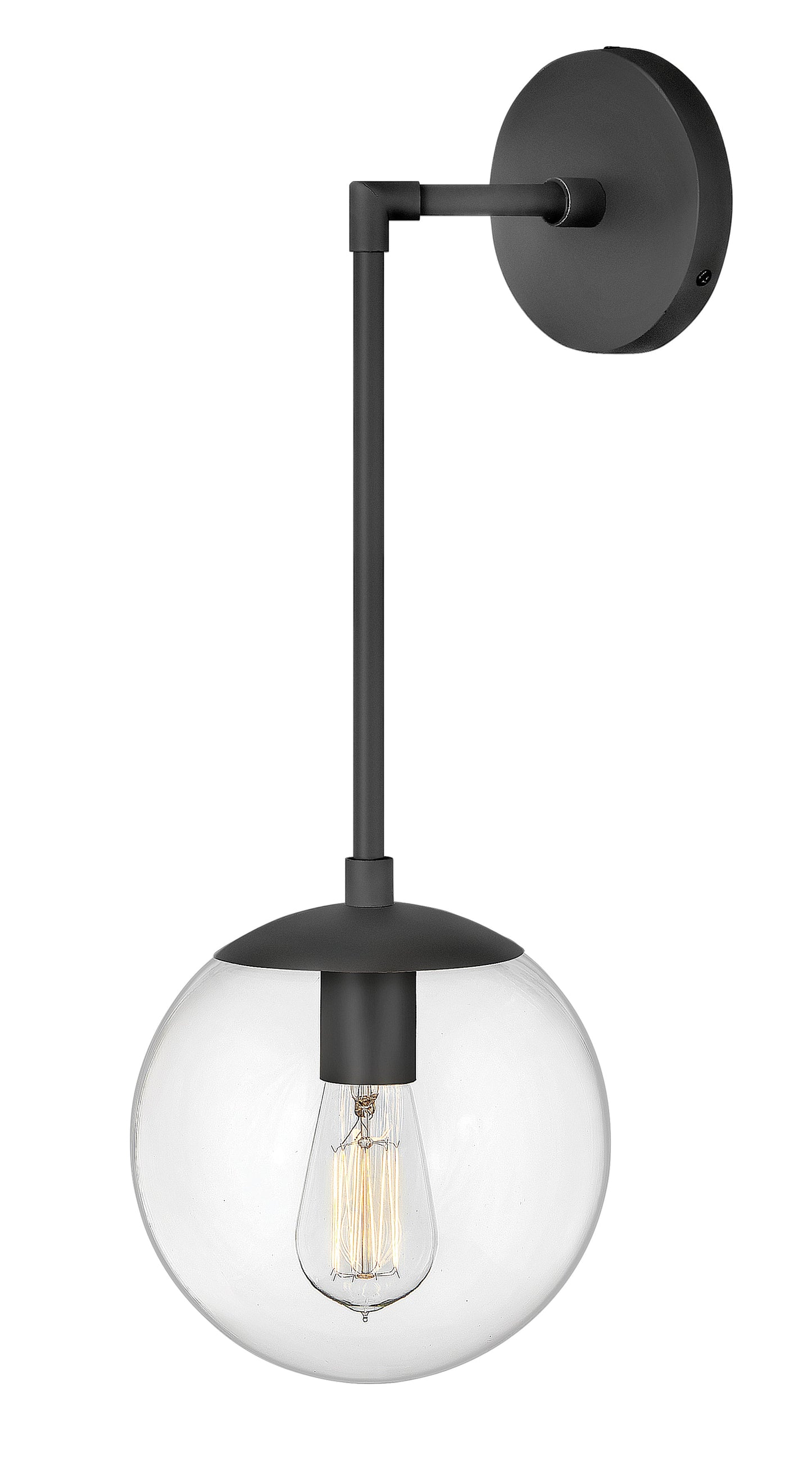 Warby Large Single Light Sconce In Black Finish