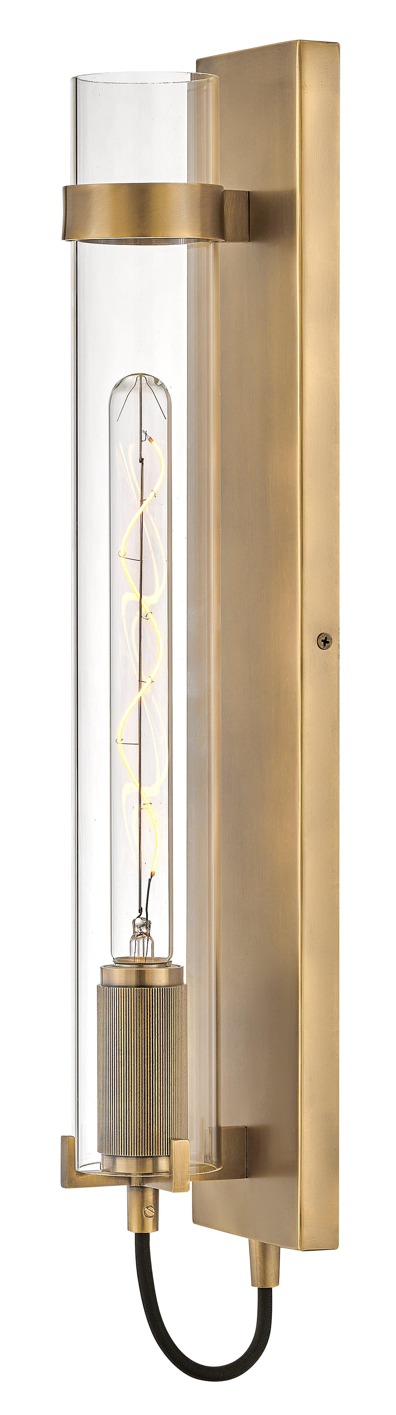 Ryden Large Tall Single Light Sconce In Light Brass Finish