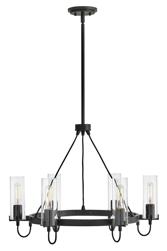 Ryden Medium Chandelier In Black Finish