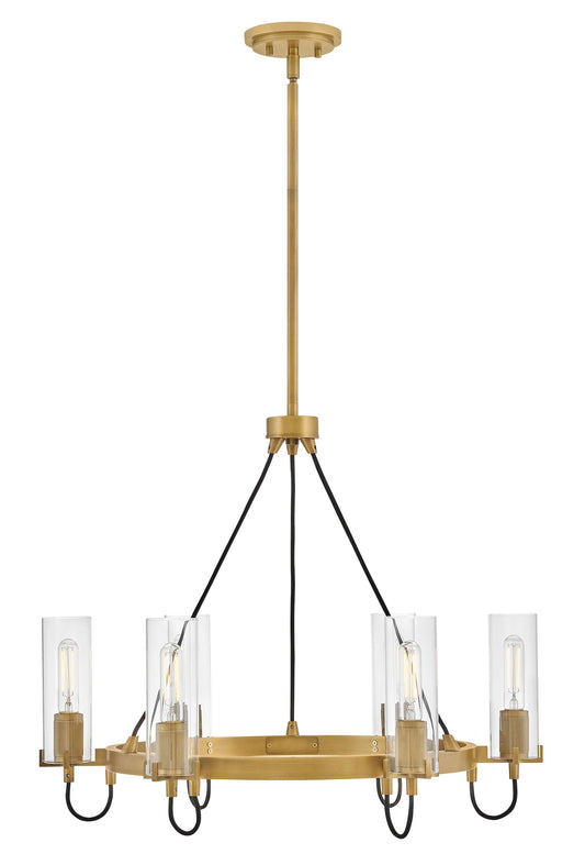 Ryden Medium Chandelier In Light Brass Finish