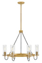 Ryden Medium Chandelier In Light Brass Finish