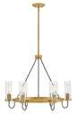 Ryden Medium Chandelier In Light Brass Finish