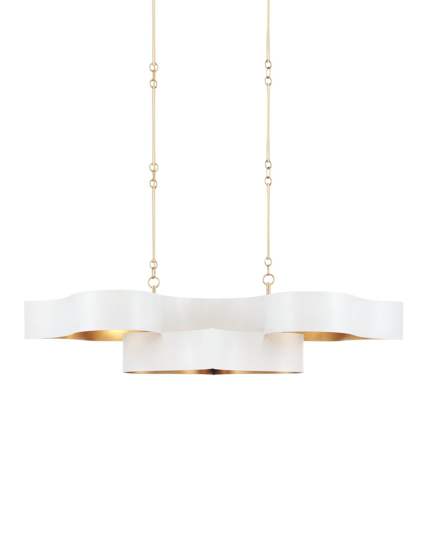 Grand Lotus White Oval Chandelier
