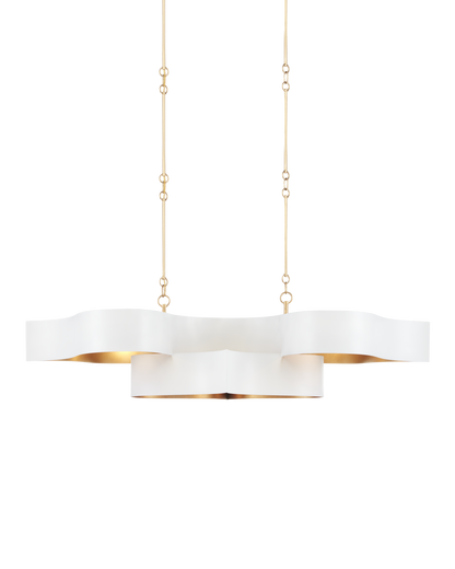 Grand Lotus White Oval Chandelier