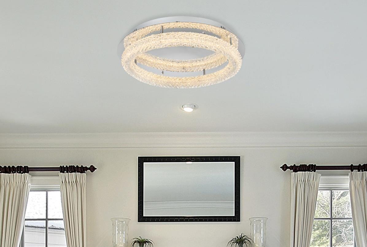 Bowen 26 inch Adjustable LED Flush Mount in Chrome