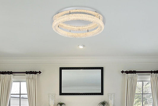 Bowen 26 inch Adjustable LED Flush Mount in Chrome