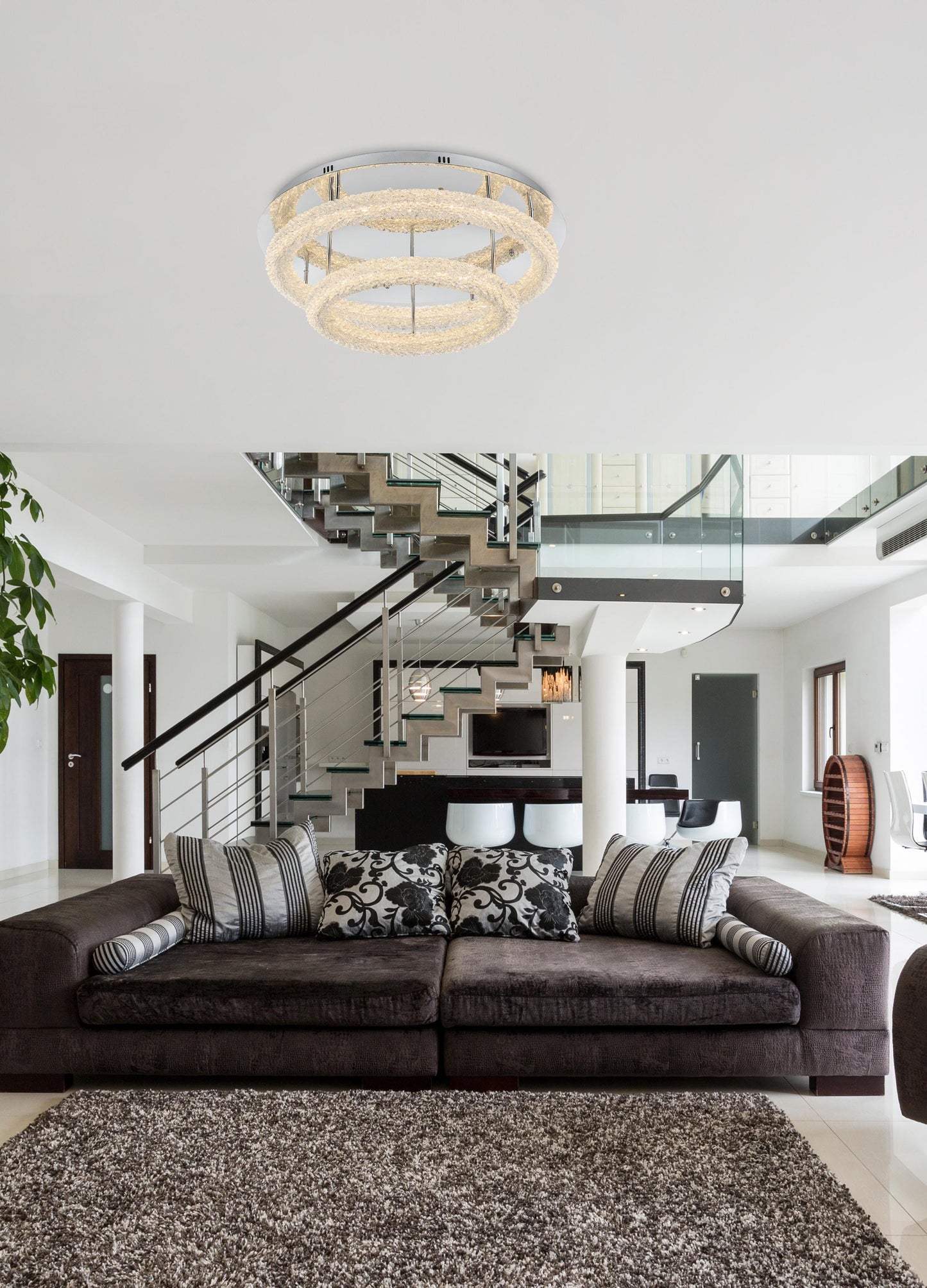 Bowen 29.5 inch LED Flush Mount in Chrome