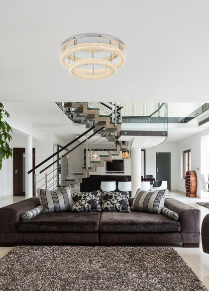 Bowen 29.5 inch LED Flush Mount in Chrome