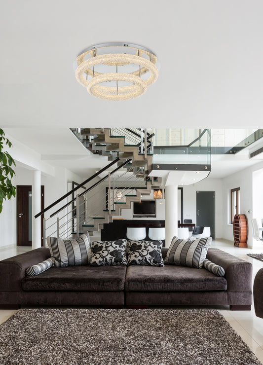 Bowen 29.5 inch LED Flush Mount in Chrome