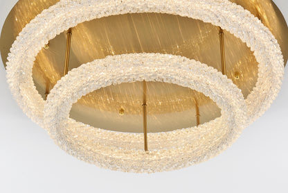 Bowen 29.5 inch LED Flush Mount in Satin Gold