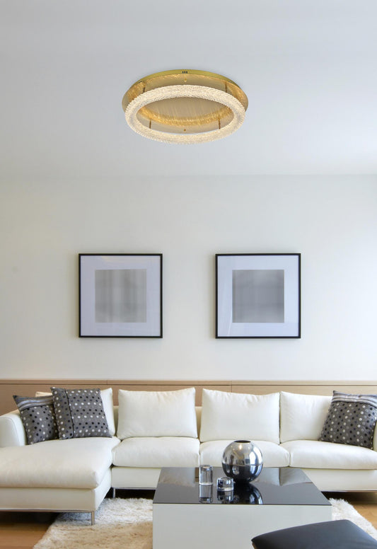 Bowen 29.5 inch LED Flush Mount in Satin Gold