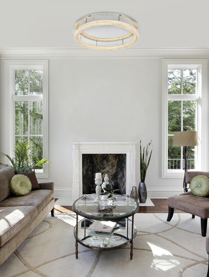 Bowen 33.5 inch LED Flush Mount in Chrome