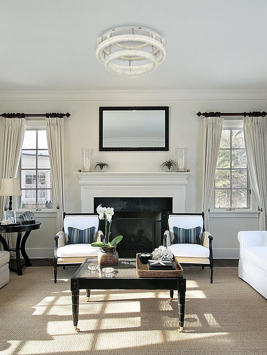 Bowen 33.5 inch LED Flush Mount in Chrome