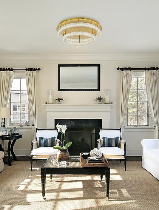 Bowen 33.5 inch LED Flush Mount in Satin Gold