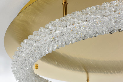 Bowen 33.5 inch LED Flush Mount in Satin Gold