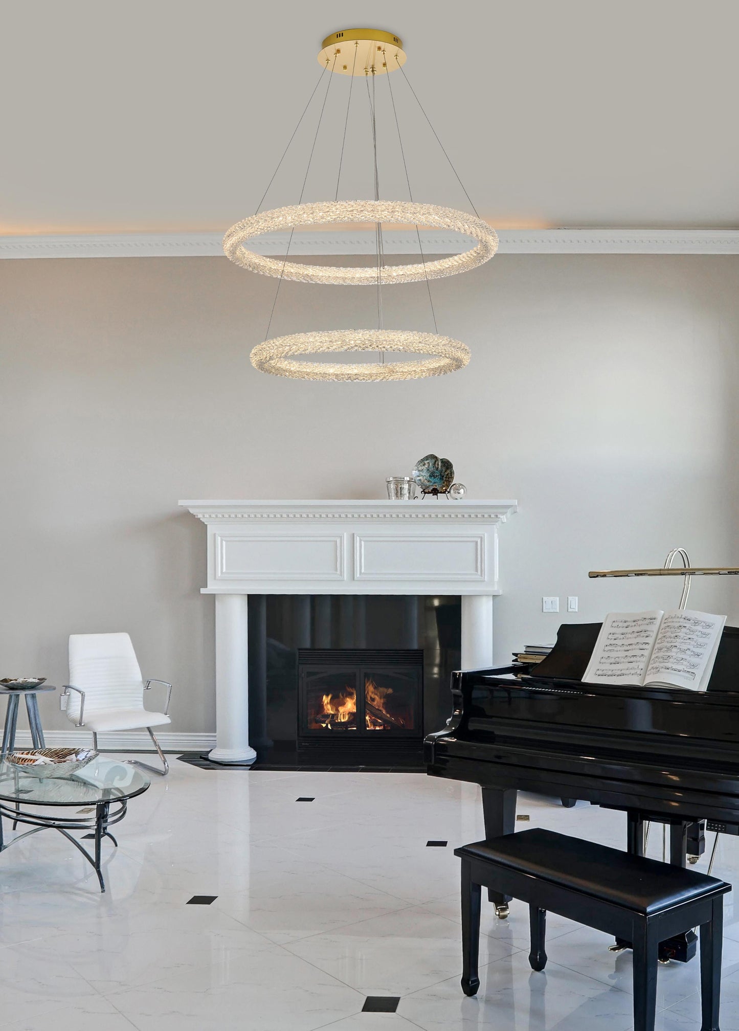 Bowen 35.5 inch LED chandelier in Satin Gold