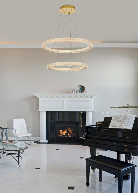 Bowen 35.5 inch LED chandelier in Satin Gold