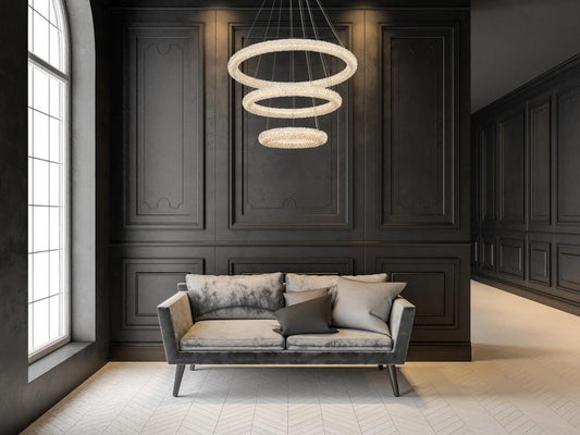 Bowen 32 inch Adjustable LED Chandelier in Chrome