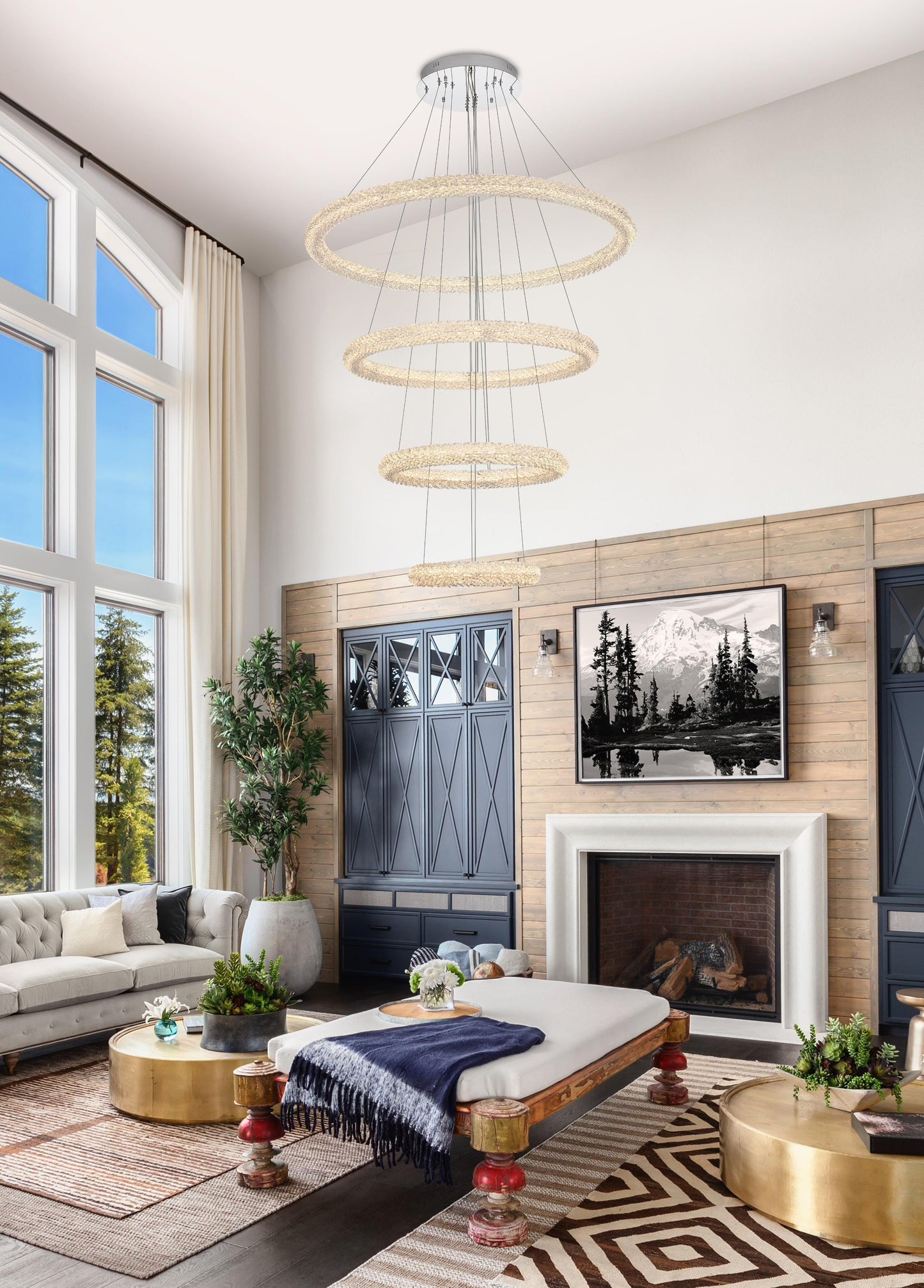 Bowen 42 inch LED chandelier in chrome