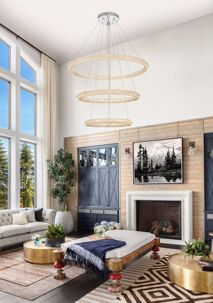 Bowen 42 inch LED chandelier in chrome