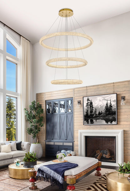 Bowen 42 inch LED chandelier in Satin Gold