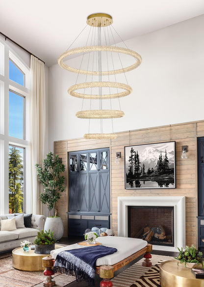 Bowen 42 inch LED chandelier in Satin Gold