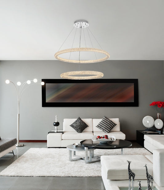 Bowen 42 inch LED chandelier in chrome