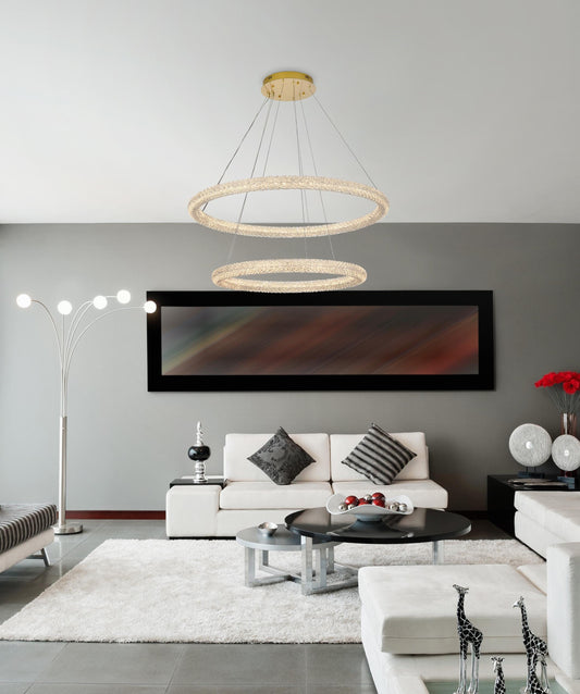 Bowen 42 inch LED chandelier in Satin Gold