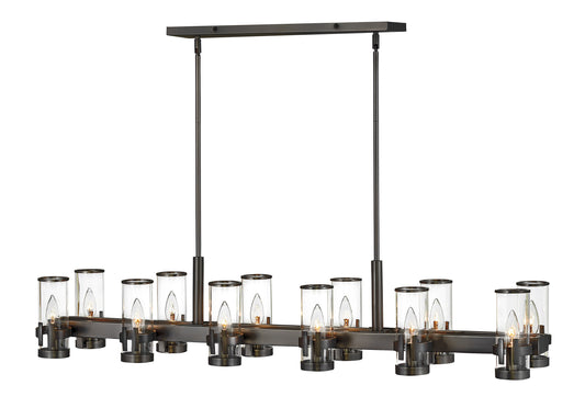 Reeve Medium Twelve Light Linear In Black Finish