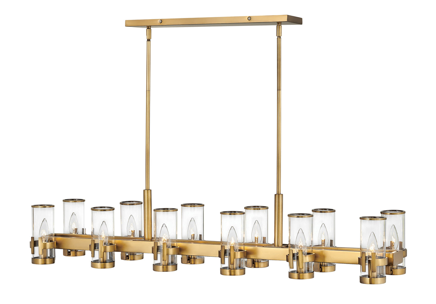Reeve Medium Twelve Light Linear In Light Brass Finish