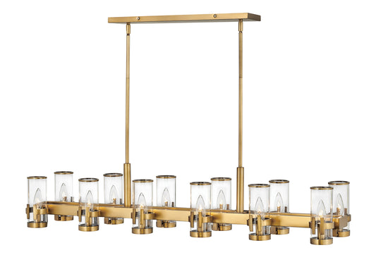 Reeve Medium Twelve Light Linear In Light Brass Finish