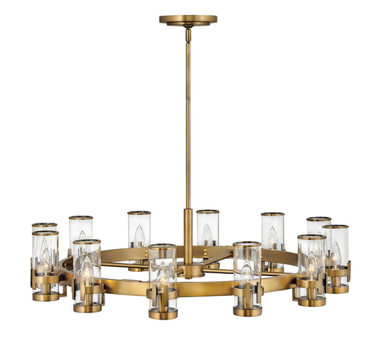 Reeve Medium Single Tier Chandelier In Light Brass Finish