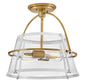 Tournon Medium Semi-Flush Mount In Light Brass Finish