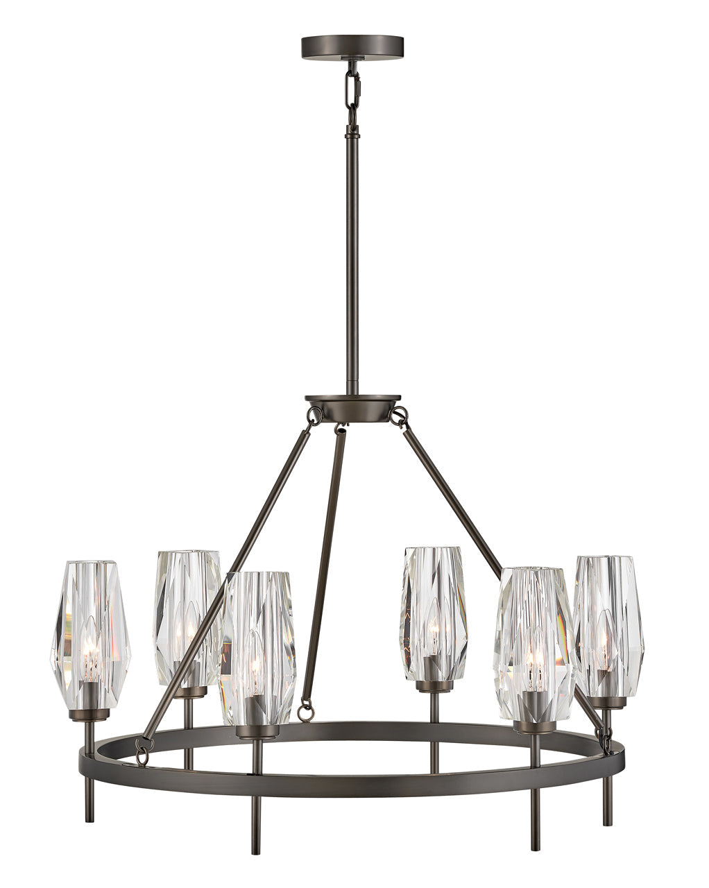 Ana Medium Single Tier Chandelier In Black Finish