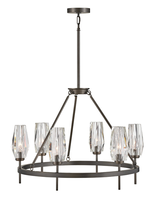 Ana Medium Single Tier Chandelier In Black Finish
