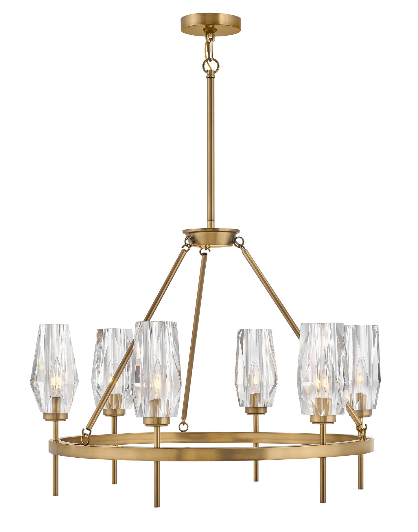 Ana Medium Single Tier Chandelier In Light Brass Finish