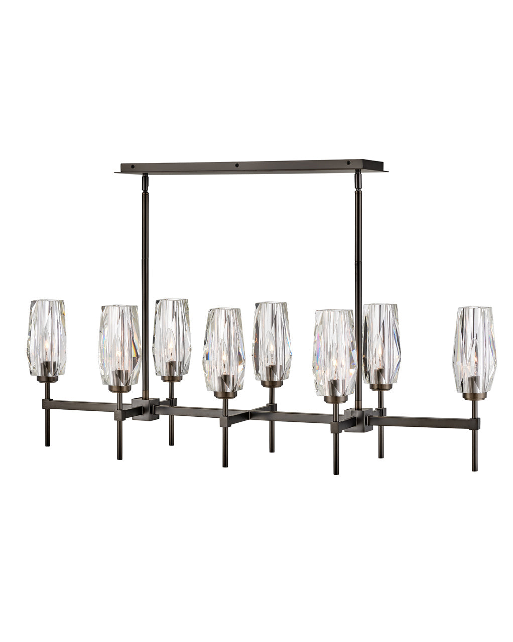Ana Medium Eight Light Linear In Black Finish