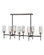 Ana Medium Eight Light Linear In Black Finish