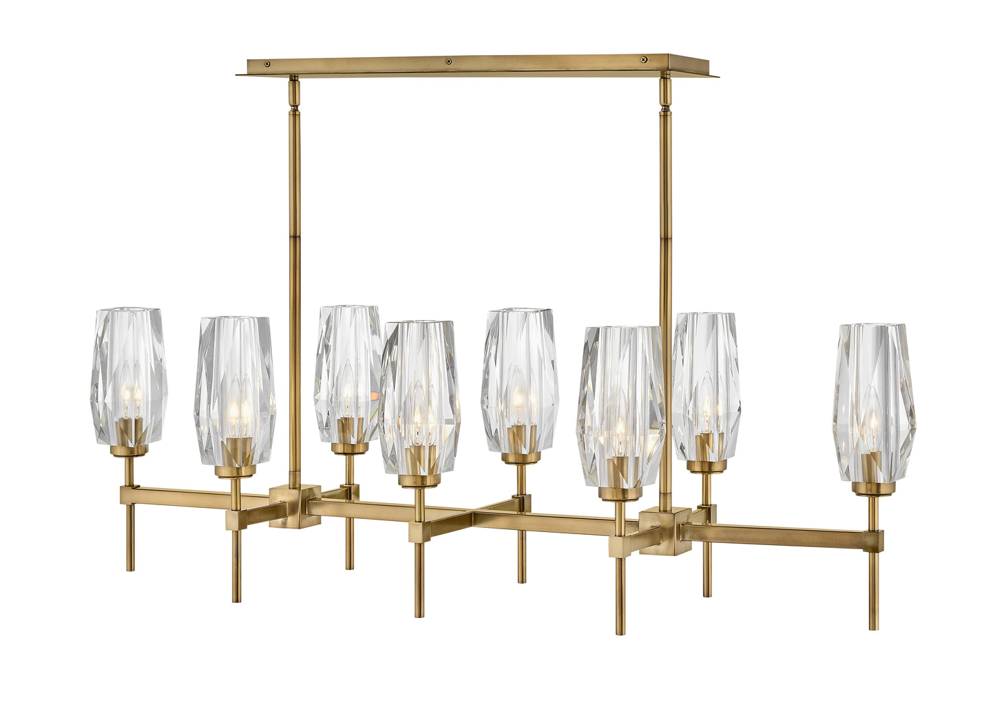 Ana Medium Eight Light Linear In Light Brass Finish