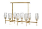 Ana Medium Eight Light Linear In Light Brass Finish
