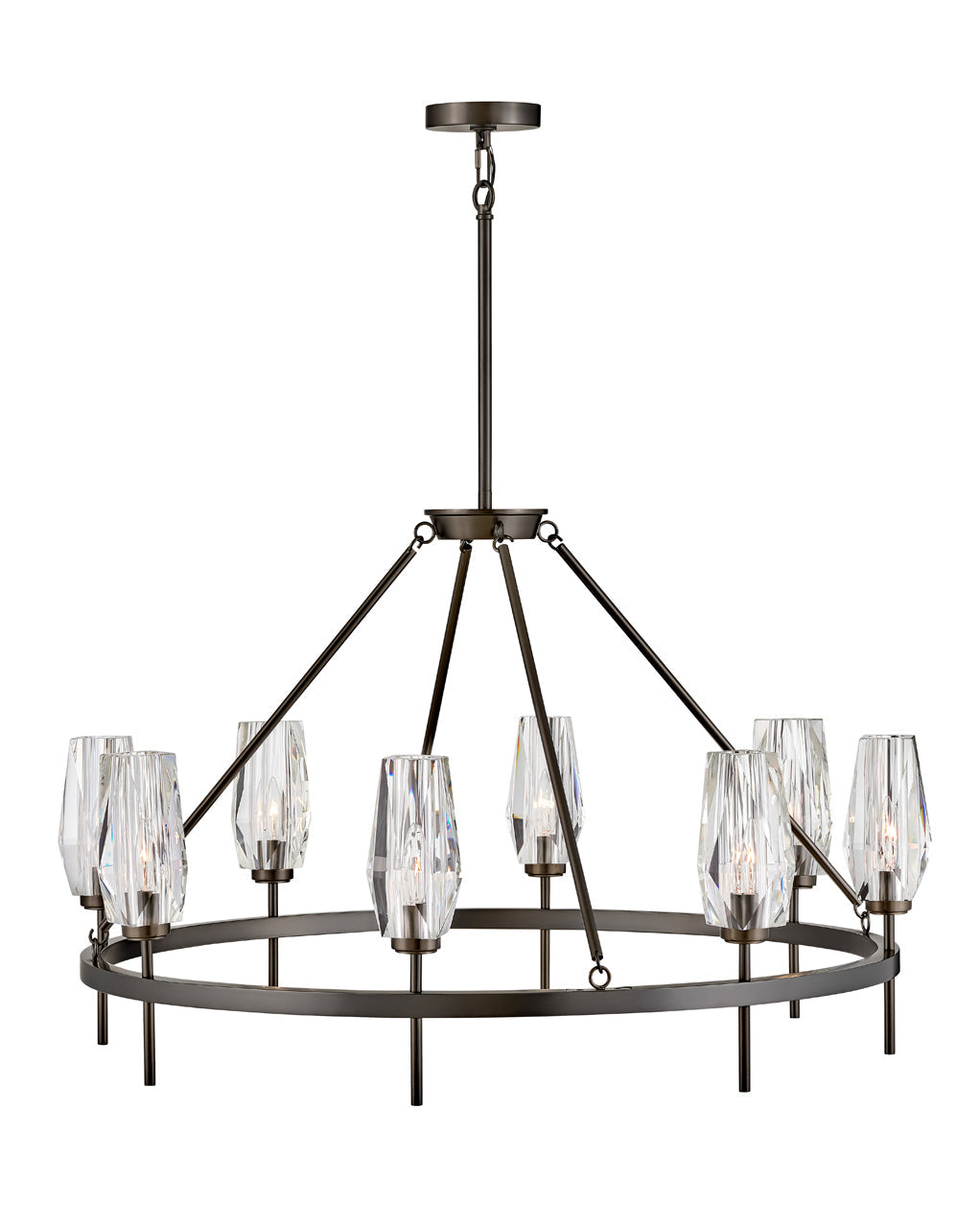 Ana Large Single Tier Chandelier In Black Finish