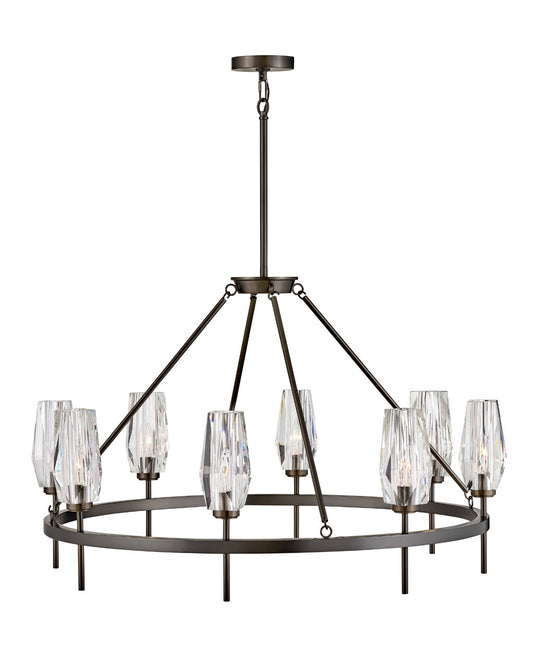 Ana Large Single Tier Chandelier In Black Finish