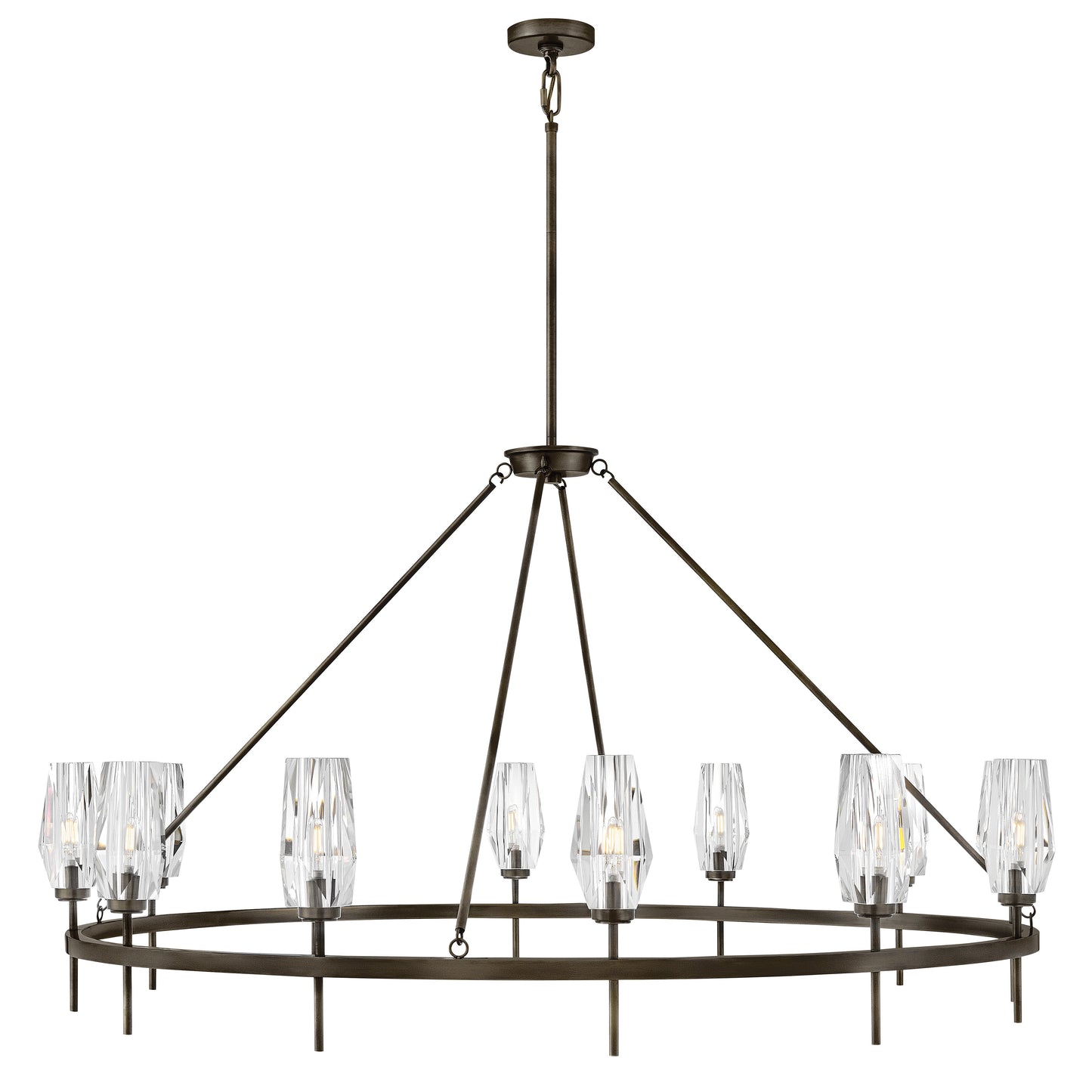 Ana Extra Large Single Tier Chandelier In Black Finish