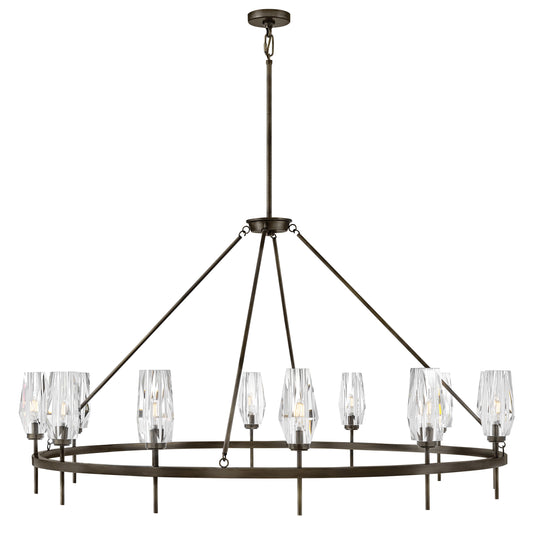 Ana Extra Large Single Tier Chandelier In Black Finish