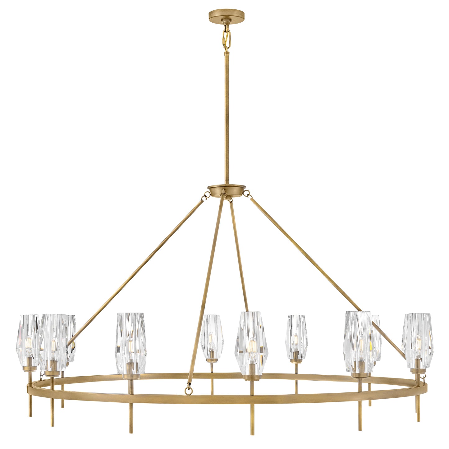 Ana Extra Large Single Tier Chandelier In Light Brass Finish
