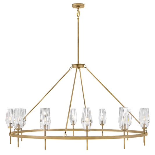 Ana Extra Large Single Tier Chandelier In Light Brass Finish