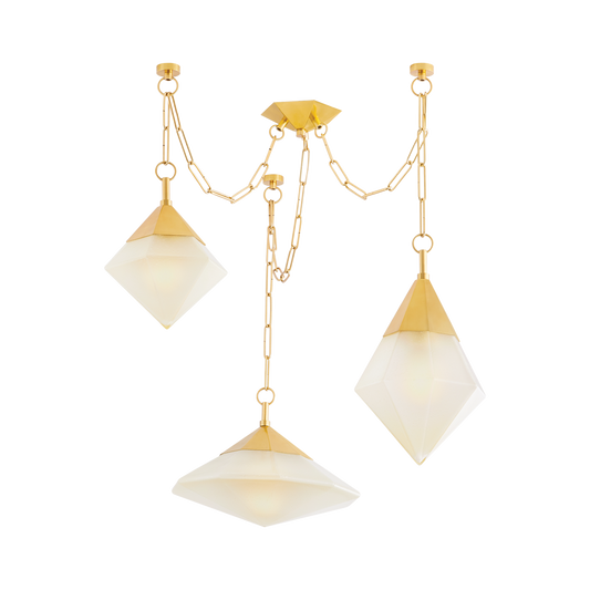 ANGELIQUE Chandelier In VINTAGE POLISHED BRASS Finish