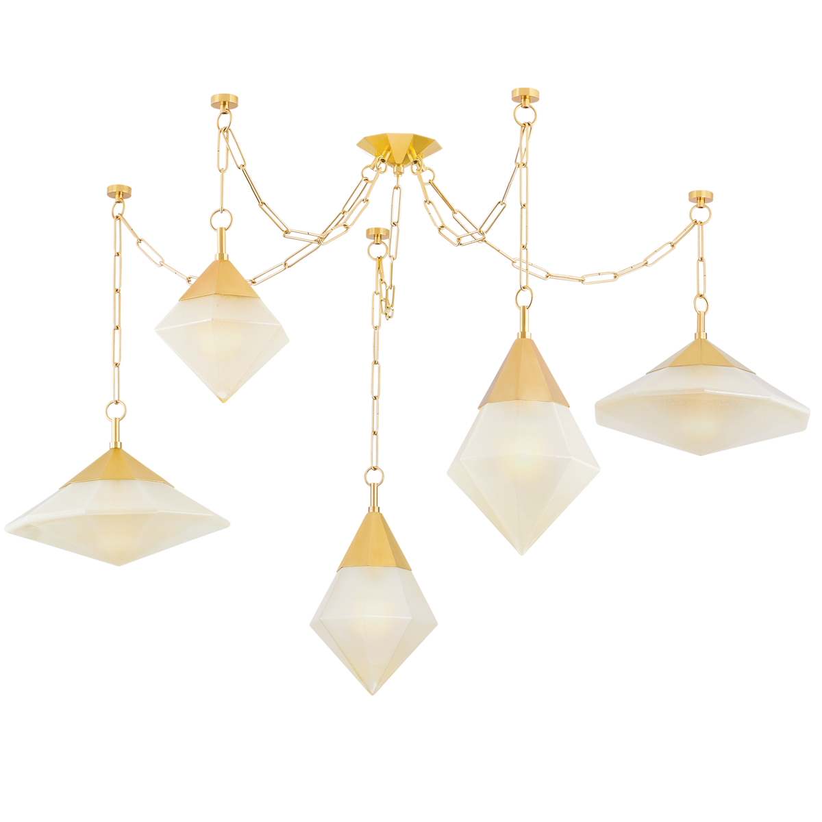 ANGELIQUE Chandelier In VINTAGE POLISHED BRASS Finish
